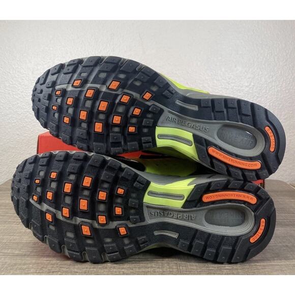 Nike Air Pegasus Wave Black Flat Pewter Safety Orange Mens Size 12 New Fast Ship - Picture 6 of 10